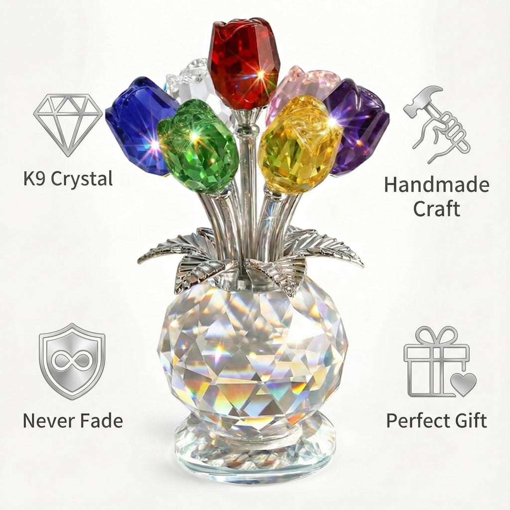 Crystal Rose Bouquet – Elegant Forever Flower Gift