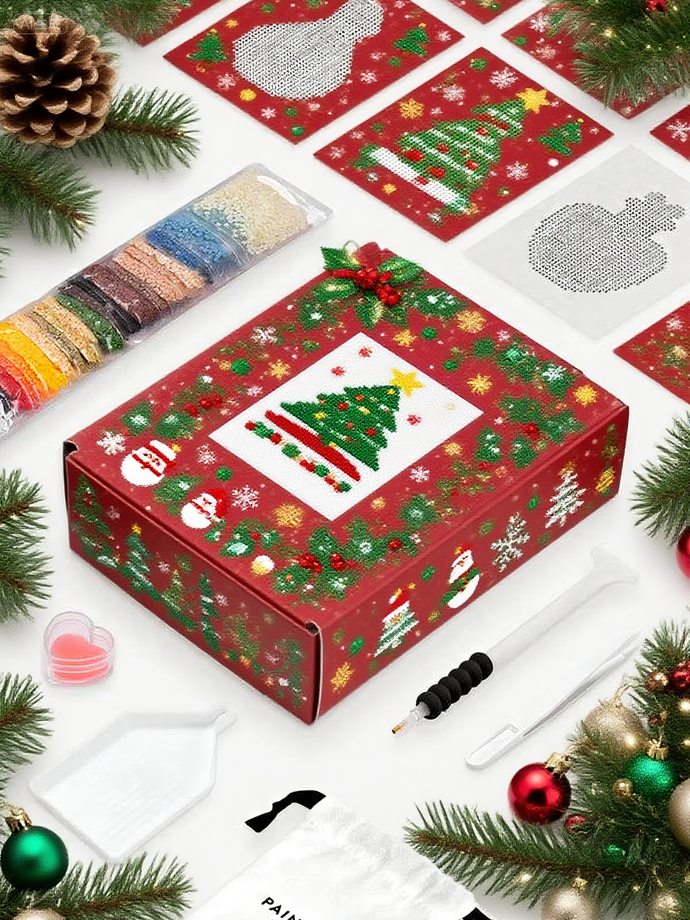 The designs are printed in black and white symbols, to keep you guessing until the artwork is completed!