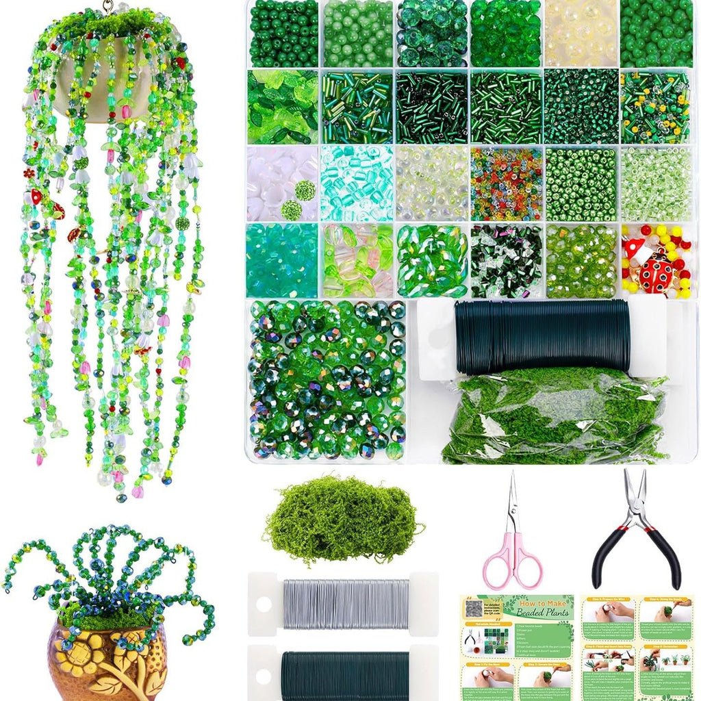 Everlasting Beaded Flower DIY Kit – 2382PCS or 5422PCS Deluxe with 2 Pots