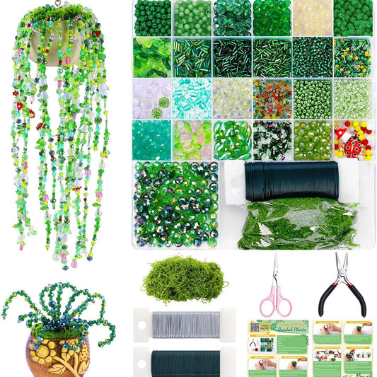 Everlasting Beaded Flower DIY Kit – 2382PCS or 5422PCS Deluxe with 2 Pots