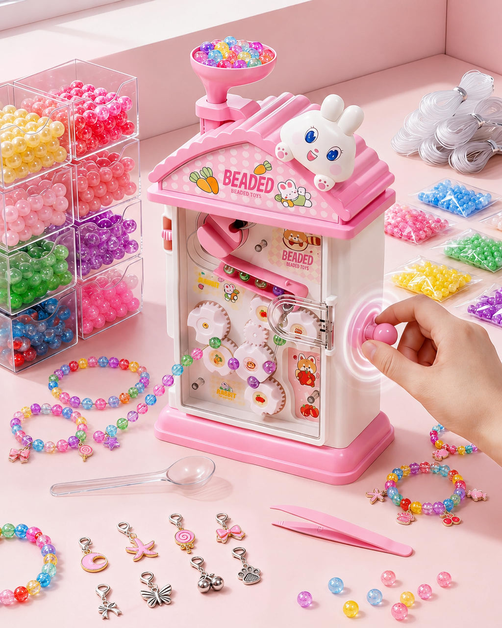 Bracelet Making Kit with Bead Spinner – 800 Beads DIY Friendship Jewelry Set