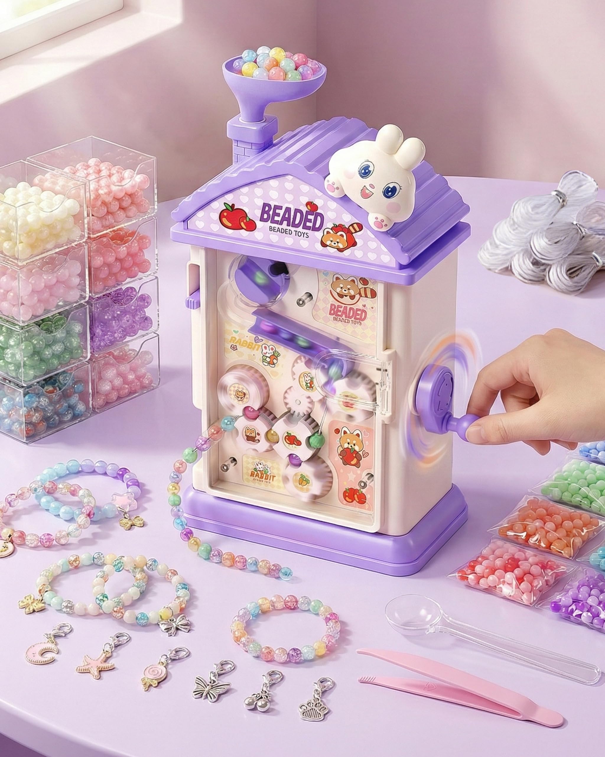 Bracelet Making Kit with Bead Spinner – 800 Beads DIY Friendship Jewelry Set