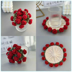 Flower Bouquet Blanket Coasters – Mini Handmade Crochet Rose Décor