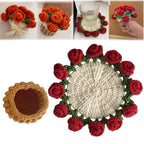 Flower Bouquet Blanket Coasters – Mini Handmade Crochet Rose Décor