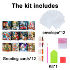 5D Diamond Painted Christmas Greeting Card Set