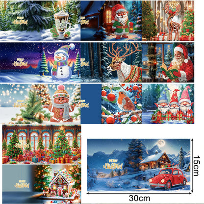 5D Diamond Painted Christmas Greeting Card Set