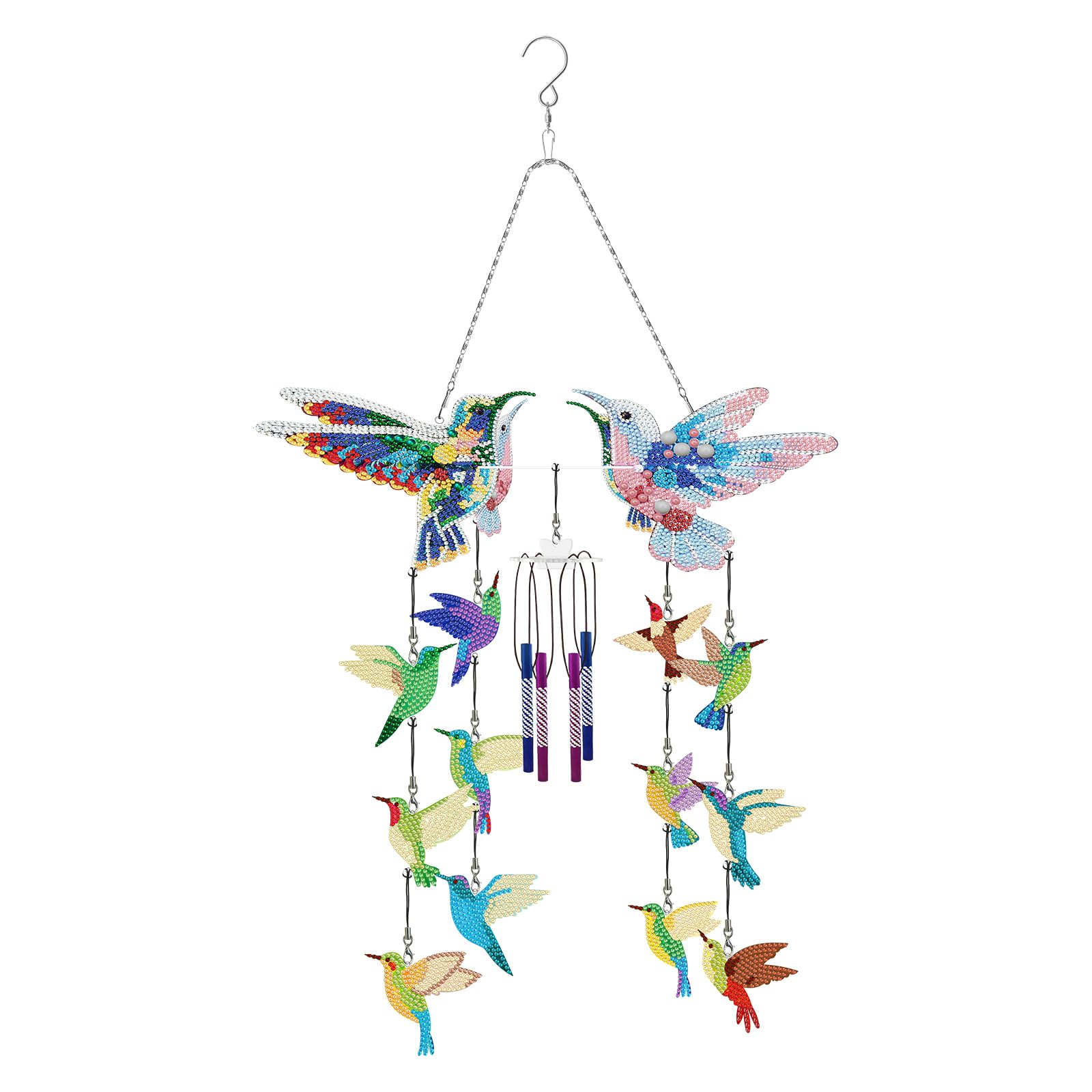 DIY Diamond Painting Double Sided 3D Wind Chime Pendant Hanging Kit