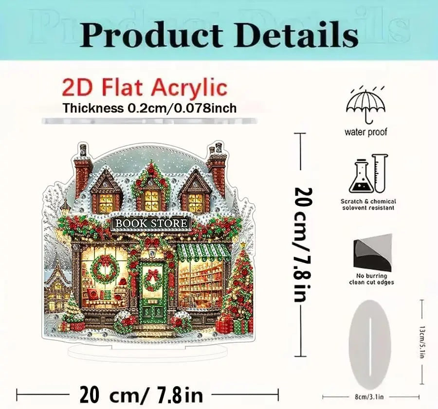 5D Christmas Diamond Painting Tabletop Ornament Kit – DIY Holiday Decoration