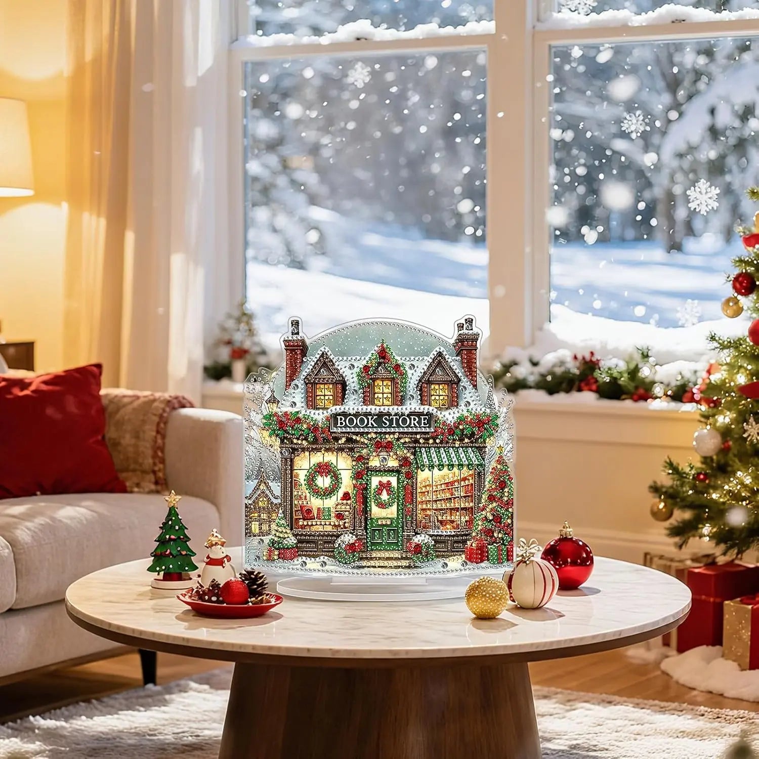 5D Christmas Diamond Painting Tabletop Ornament Kit – DIY Holiday Decoration