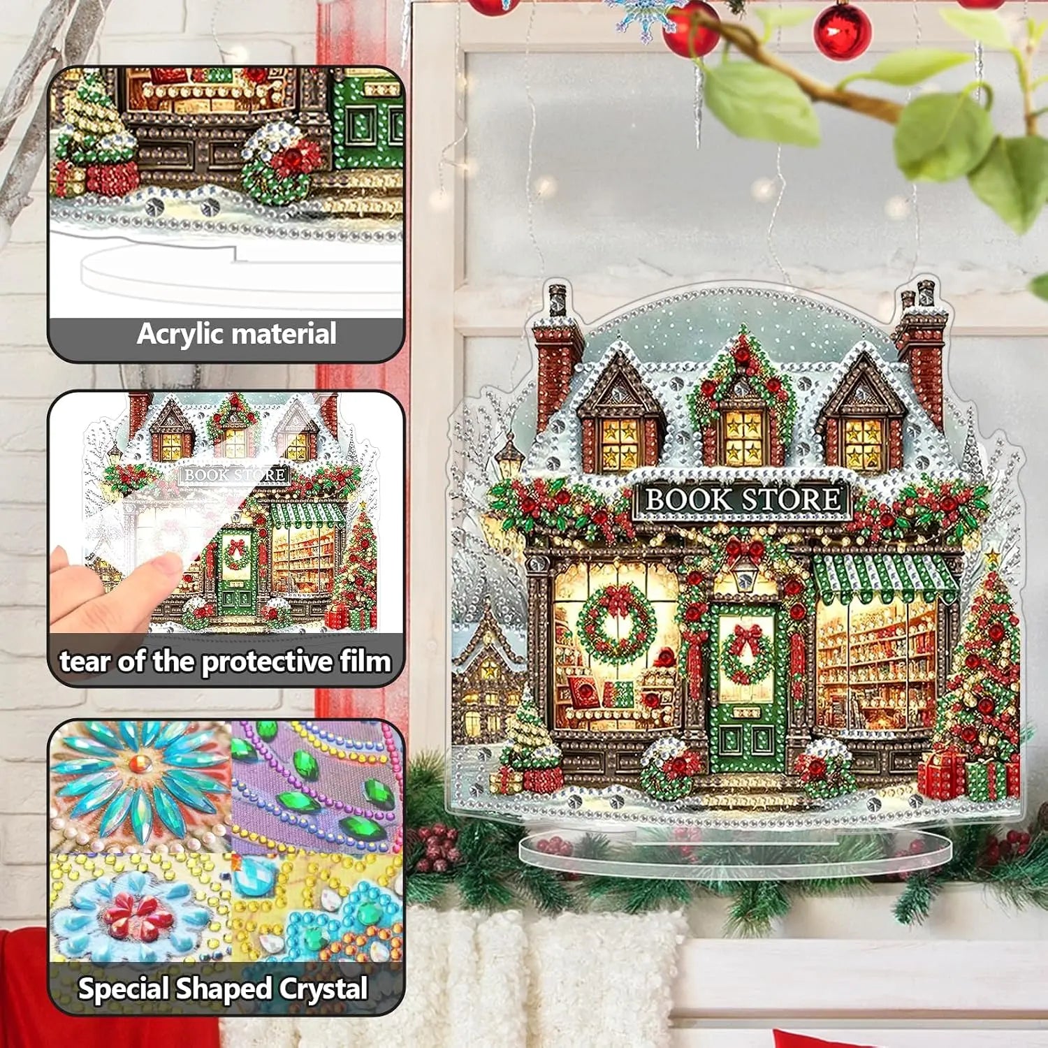 5D Christmas Diamond Painting Tabletop Ornament Kit – DIY Holiday Decoration