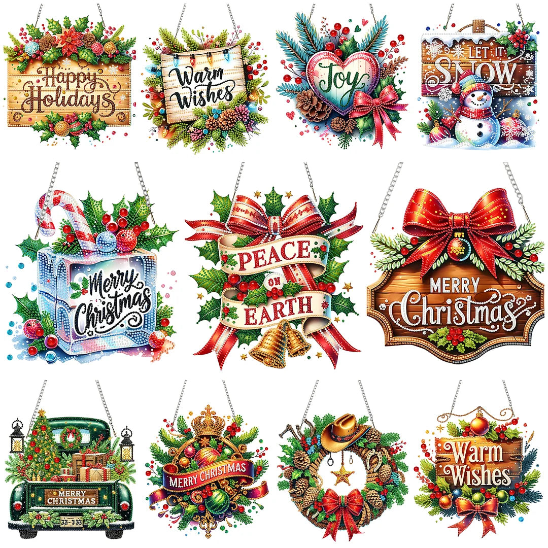 DIY Acrylic Diamond Painting Hanging Christmas Ornament