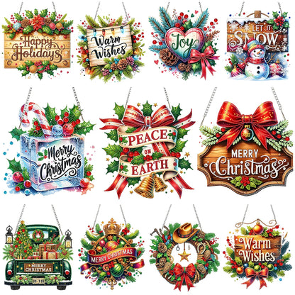 DIY Acrylic Diamond Painting Hanging Christmas Ornament