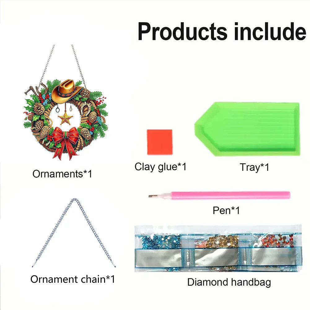 DIY Acrylic Diamond Painting Hanging Christmas Ornament