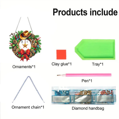 DIY Acrylic Diamond Painting Hanging Christmas Ornament