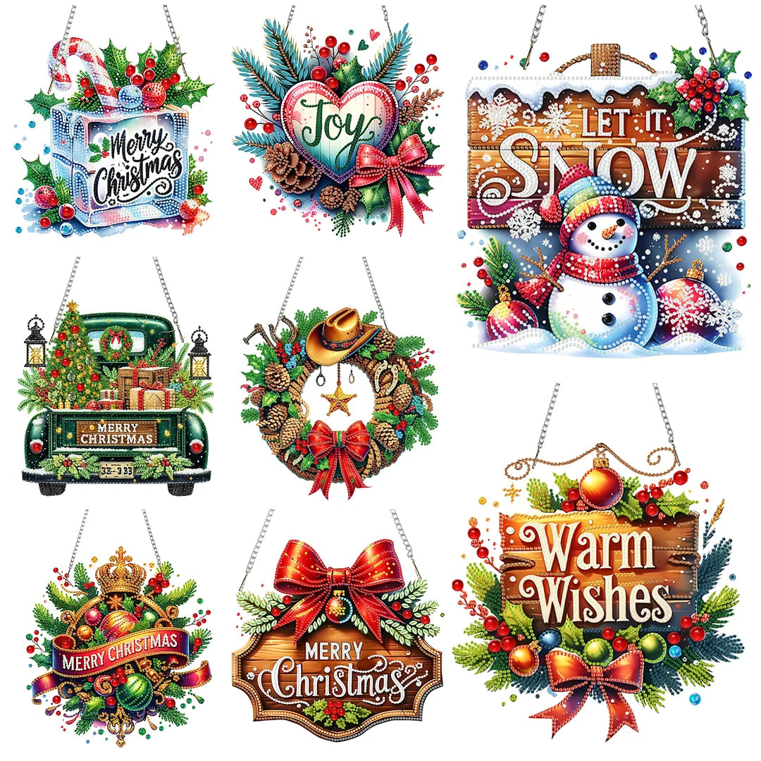 DIY Acrylic Diamond Painting Hanging Christmas Ornament