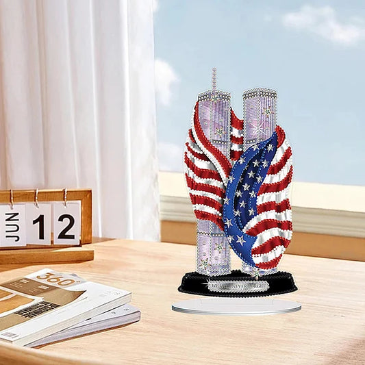 Diamond Painting Desktop Tabletop Ornament - America Twin Towers