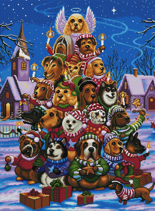 🐶🎄 Christmas Dog & Tree Diamond Painting Kit ✨