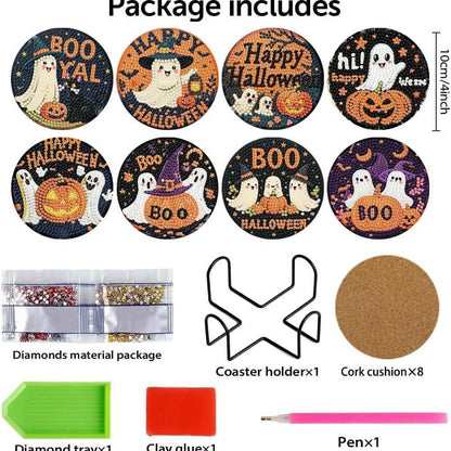 Add festive shine with Halloween Diamond Painted Coasters . Durable, sparkly, and fun—ideal for Halloween parties, table décor, or seasonal gifts.