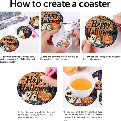 Add festive shine with Halloween Diamond Painted Coasters . Durable, sparkly, and fun—ideal for Halloween parties, table décor, or seasonal gifts.