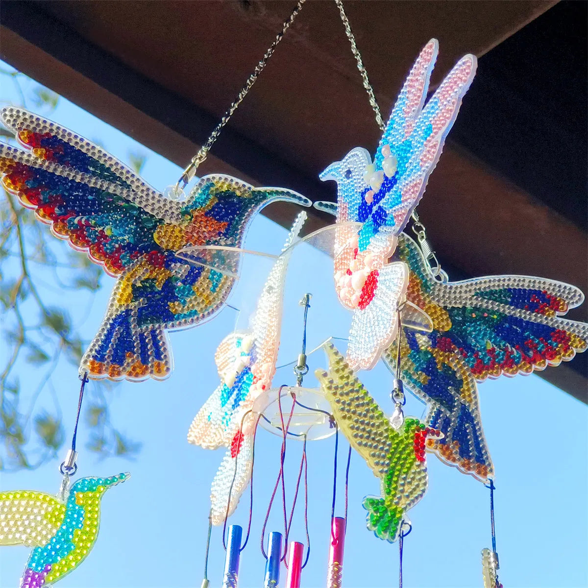 DIY Diamond Painting Double Sided 3D Wind Chime Pendant Hanging Kit