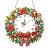🎄✨2D Flat DIY Christmas Wreath Acrylic Diamond Painting Clock Pendant Home Decor✨🎄