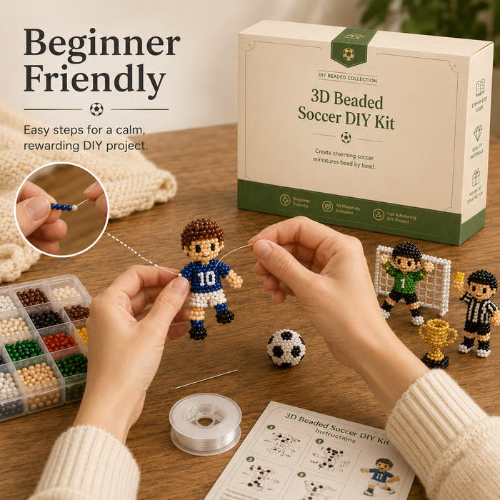 3D Beaded Soccer DIY Kit – Handmade Football Beading Craft Set