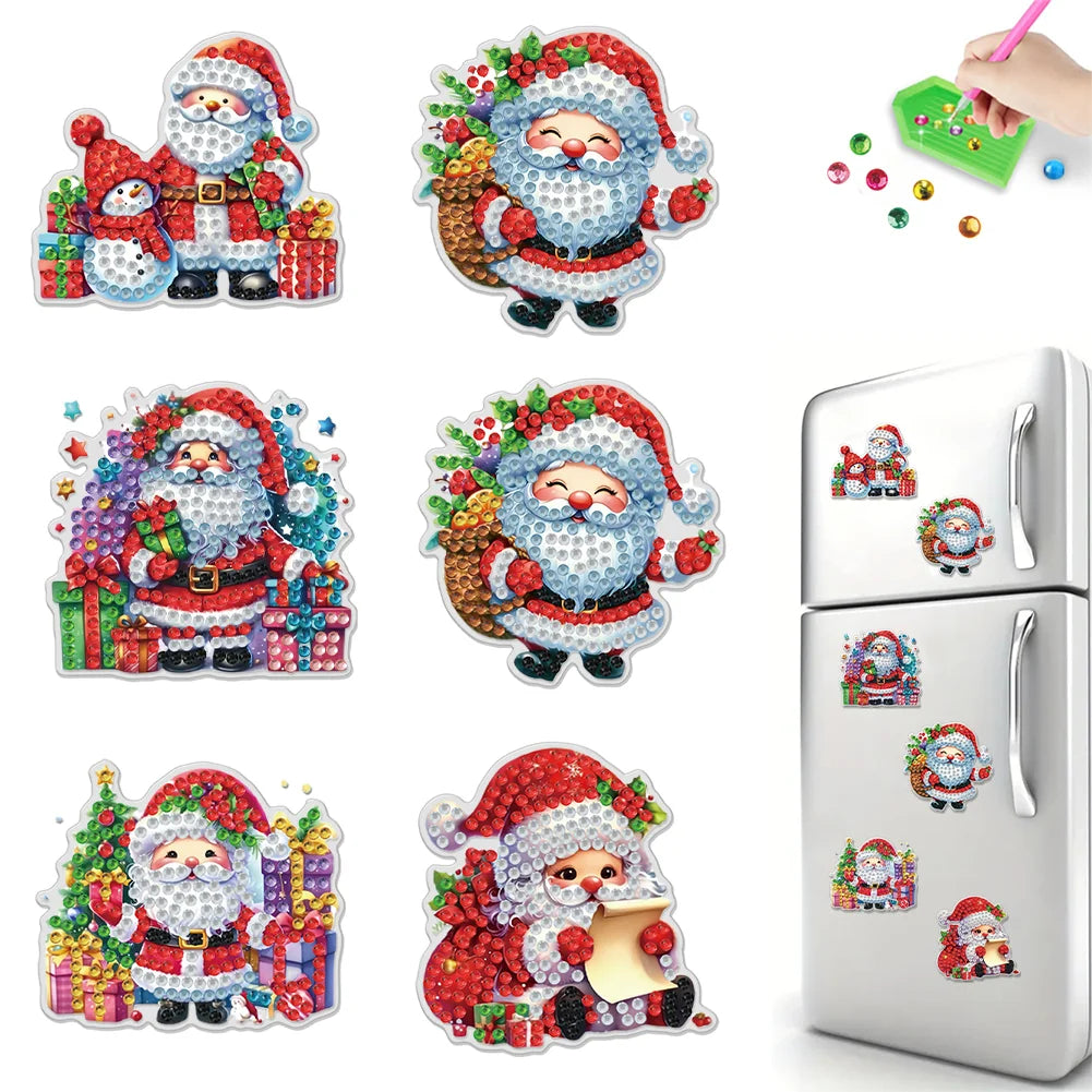 🎄Christmas Diamond Painting Fridge Magnet（6PCS）